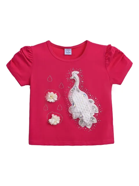 Mimi Tutu peacock-appliqué T-shirt