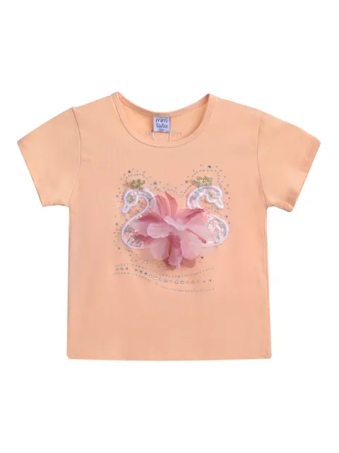 Mimi Tutu playera con aplique de cisne