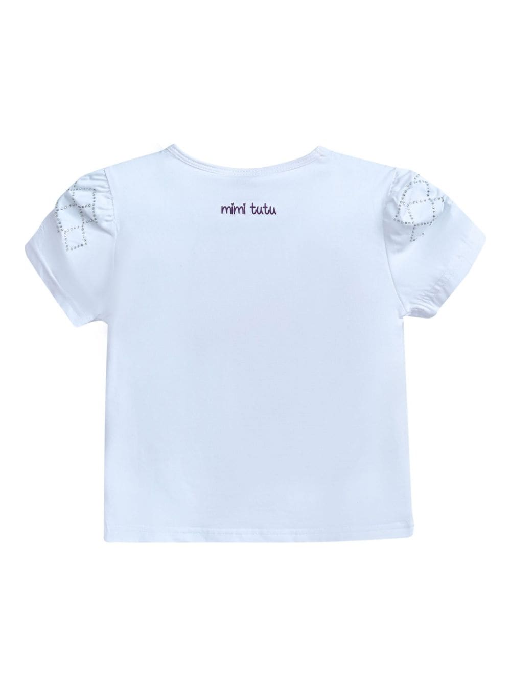 Mimi Tutu T-shirt met bloemenpatch - Wit