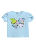 Mimi Tutu butterfly-appliqué T-shirt - Blue