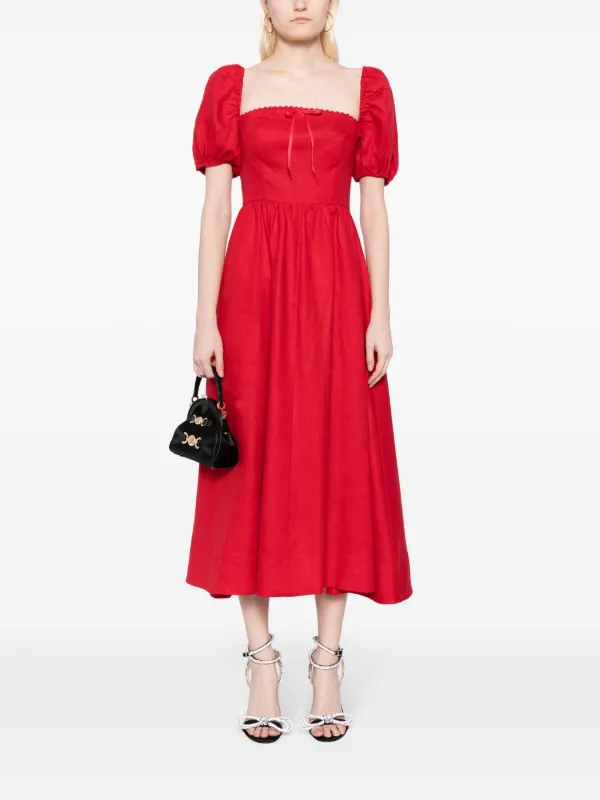 ワンピース reformation Marella Linen Dress Reformation Marella Linen Dress | Red | FARFETCH