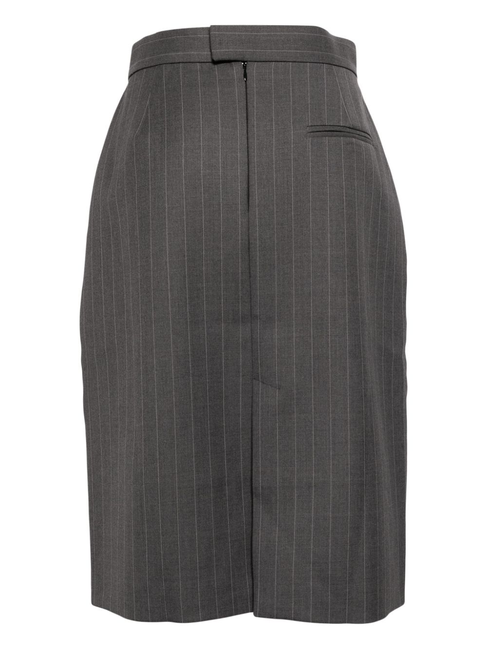 Shop Alainpaul Pinstriped Wool Top In Grey