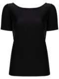 ALAINPAUL logo-embroidered boat-neck T-shirt - Black