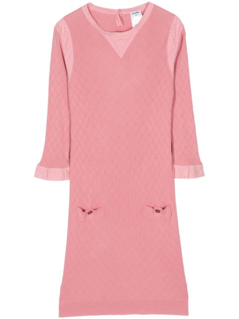 CHANEL 2000s diamond-quilted knitted dress Women