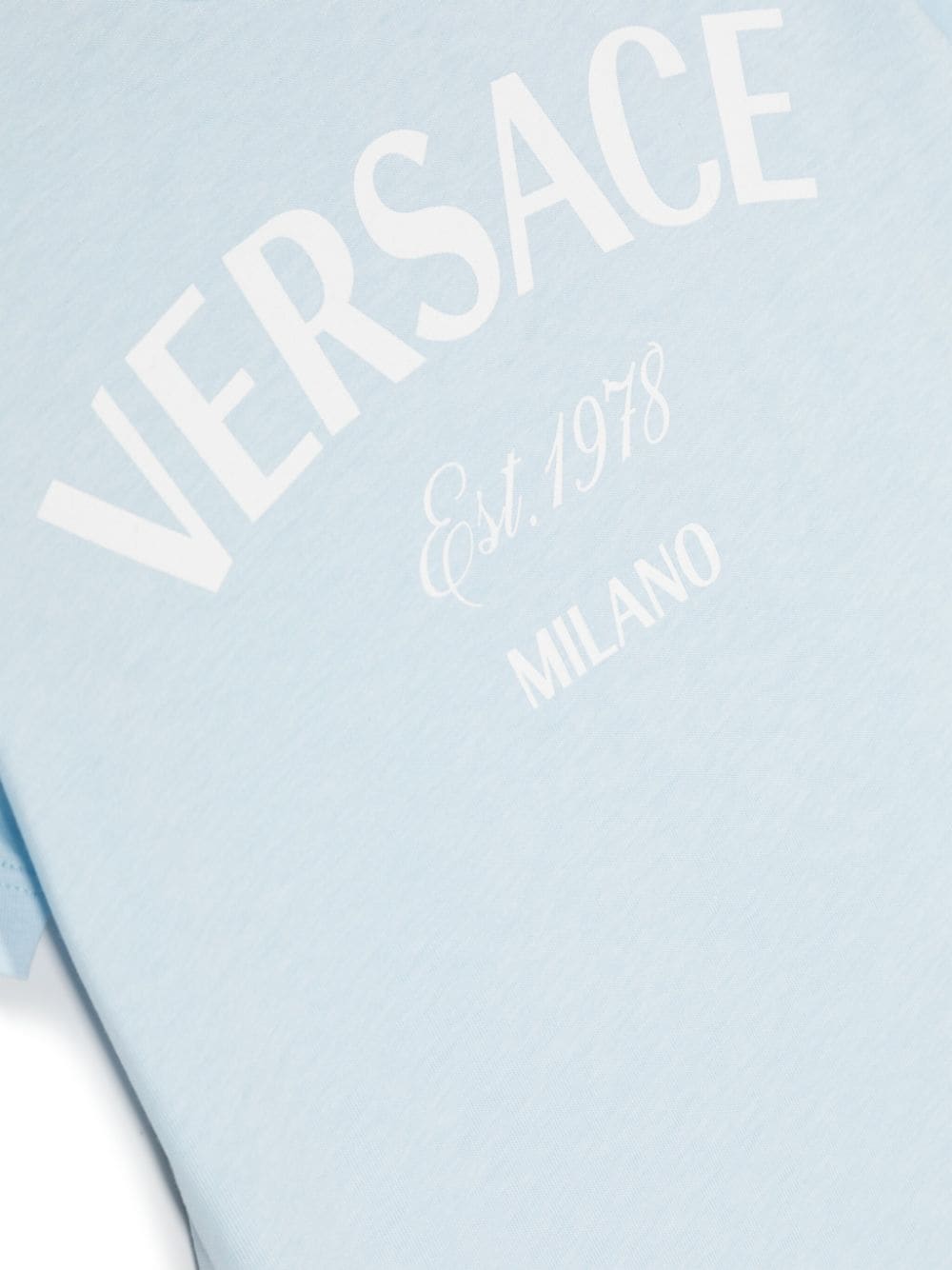 Versace Kids Katoenen T-shirt met logoprint Blauw
