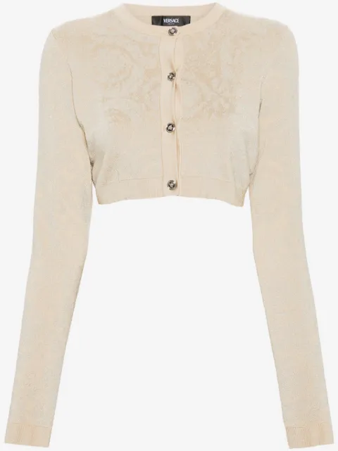 Versace Barocco lurex cropped cardigan