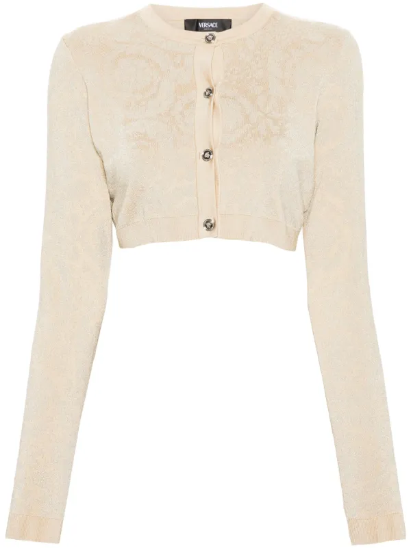 Beige cropped cardigan shop