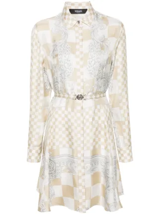 Versace Robe Longue En Soie a Imprime Baroque Farfetch