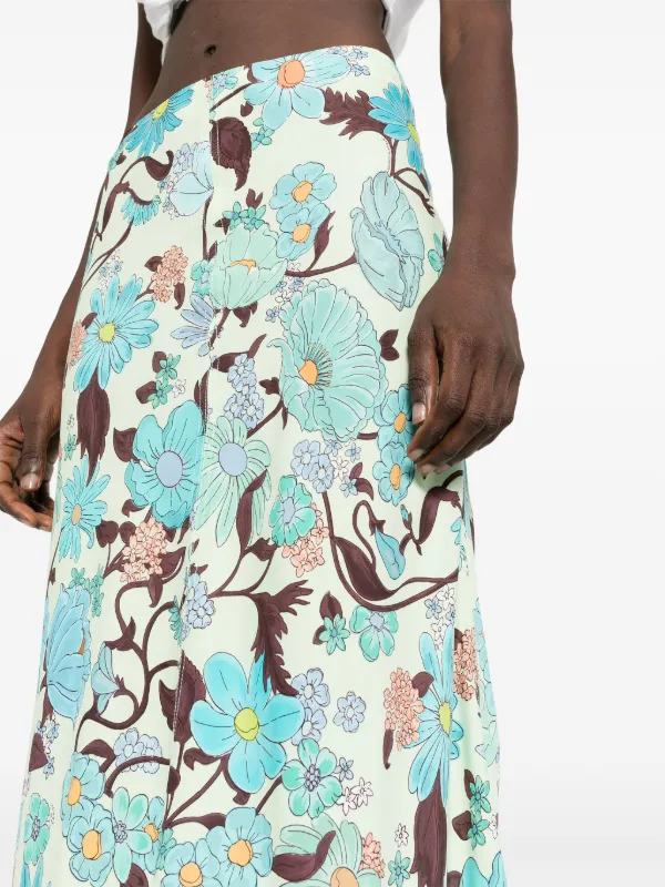 スカート Stella McCartney SKIRT (6300783CU850 1000) Stella McCartney floral-print Skirt | Green | FARFETCH