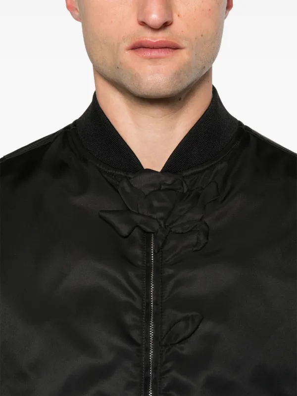 Valentino Garavani フローラル ボンバージャケット | ブラック Valentino Garavani フローラル ボンバージャケット | ブラック