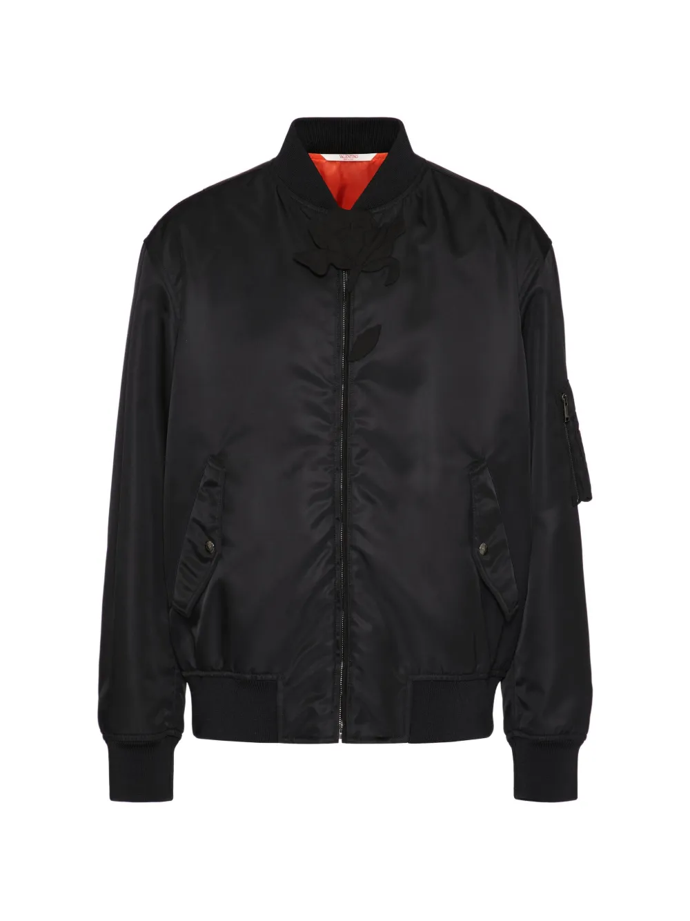Valentino Garavani floral-embroidered bomber jacket - Black