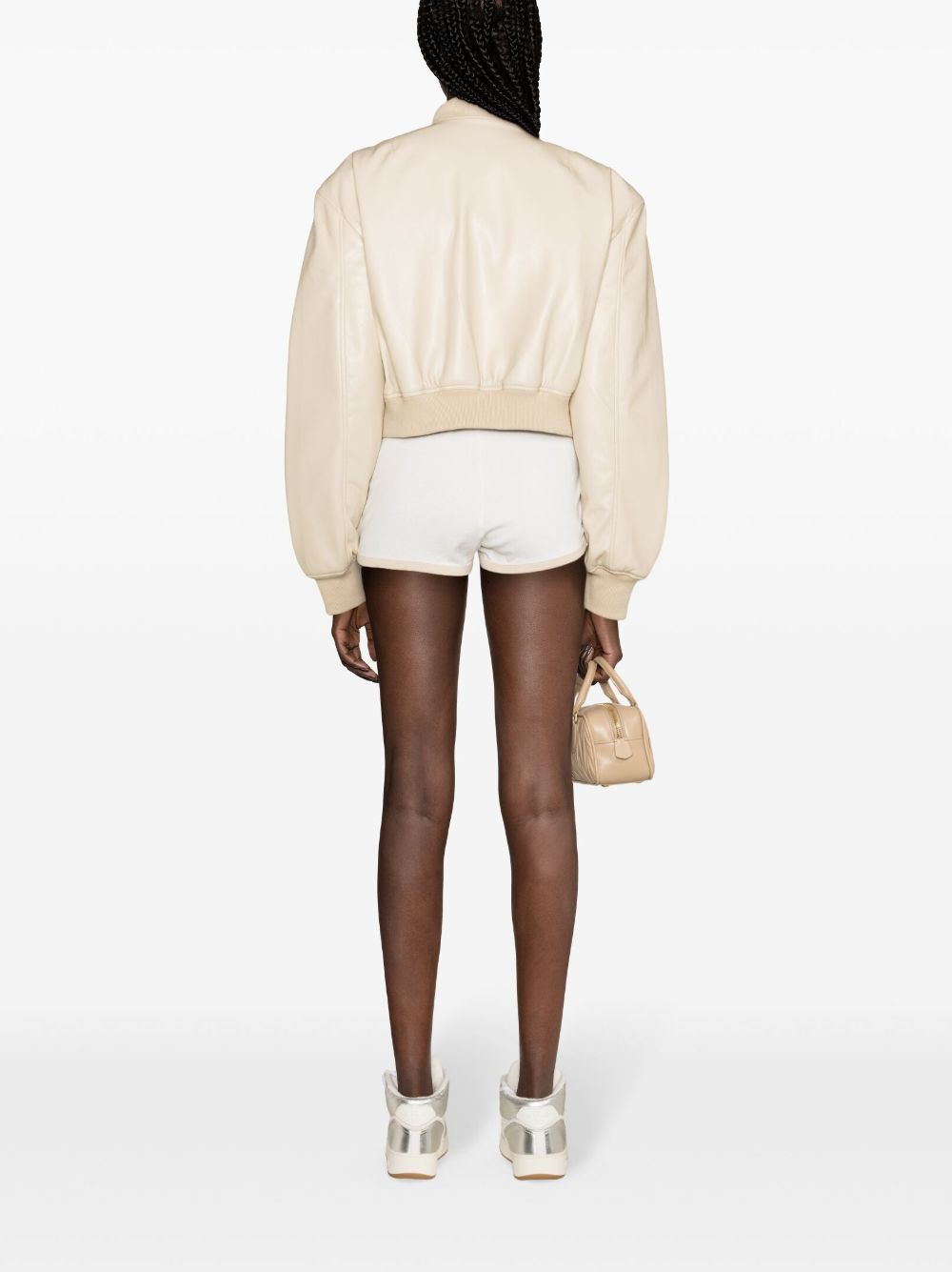 Shop Courrèges Logo-patch Cotton Shorts In White