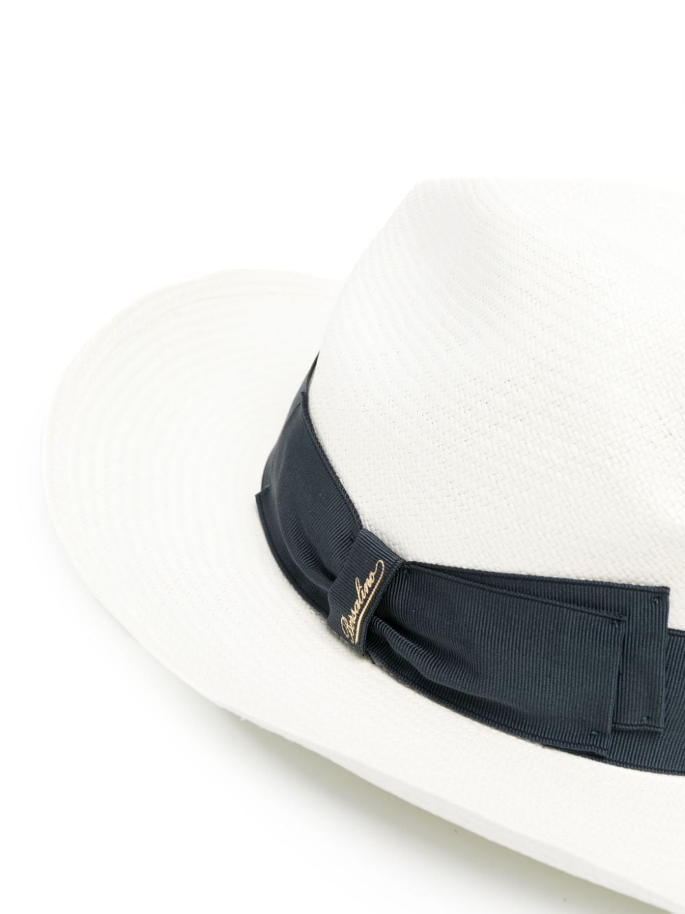Shop Borsalino Amedeo Panama Fine Fedora Hat In White