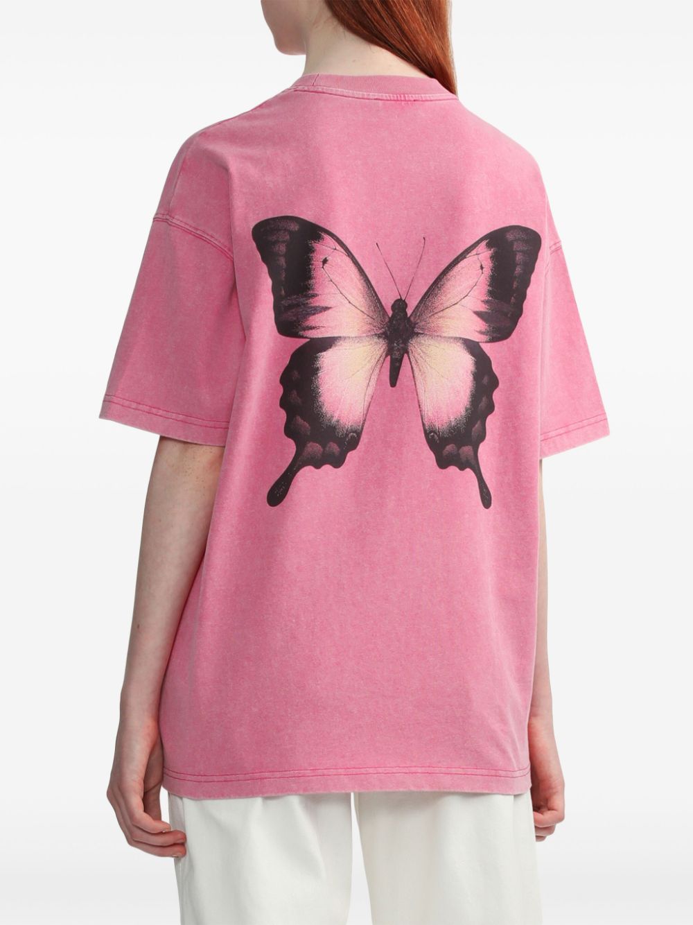 Shop Tout A Coup Logo-embroidered Cotton T-shirt In Pink