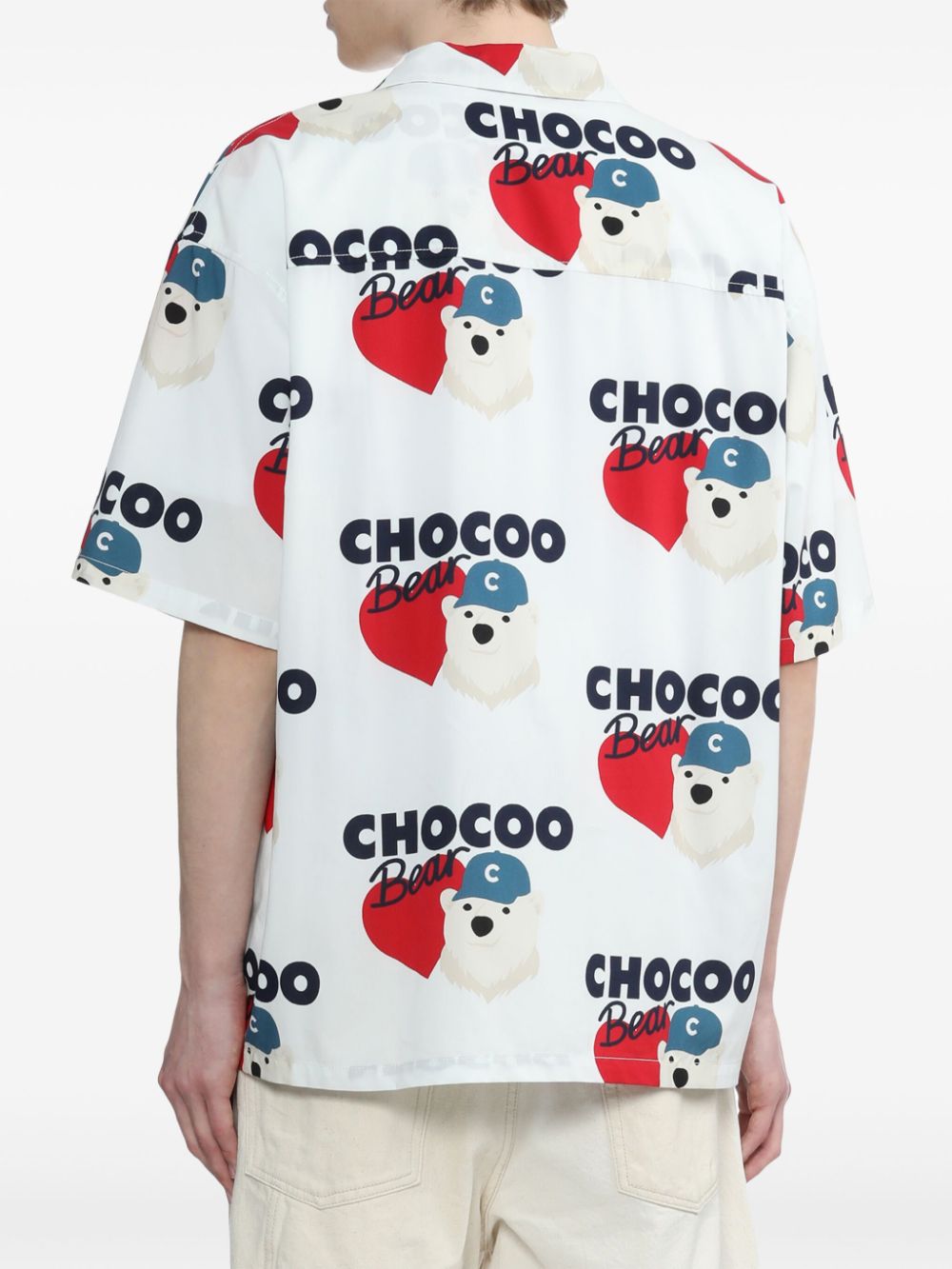 CHOCOOLATE BEAR-PRINT SHORT-SLEEVE SHIRT 