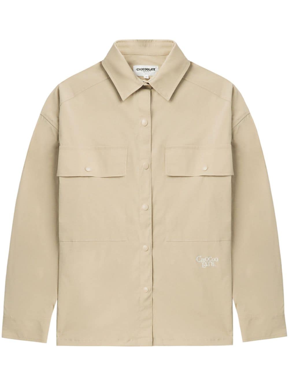 Chocoolate Logo-appliqué Flap-pocket Shirt In Neutral