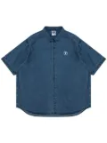 AAPE BY *A BATHING APE® logo-applique denim shirt - Blue