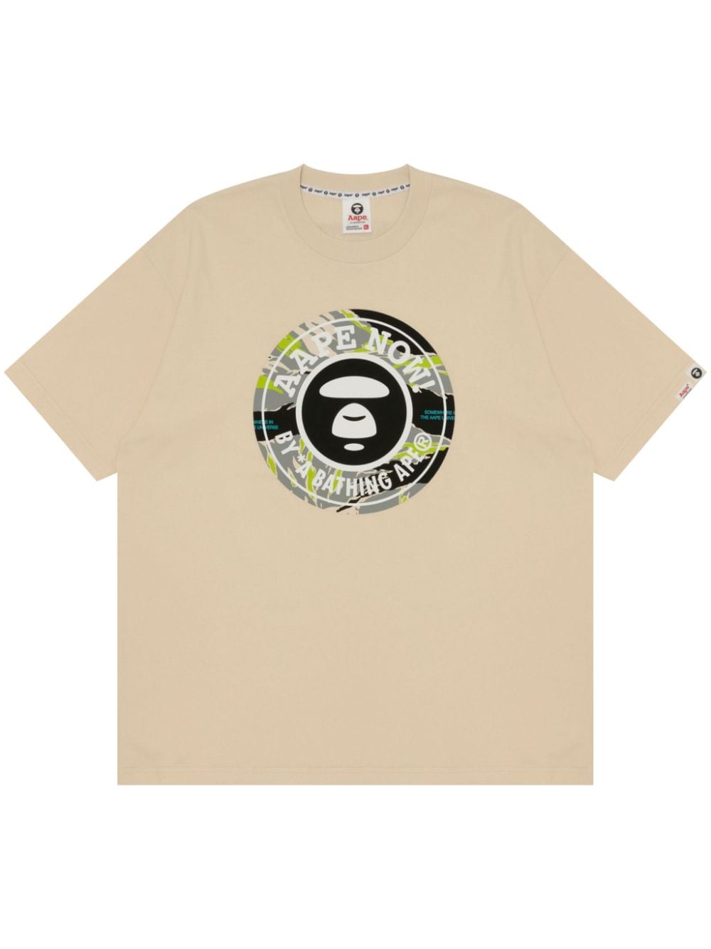Aape By A Bathing Ape Moonface-print Cotton T-shirt In Nude