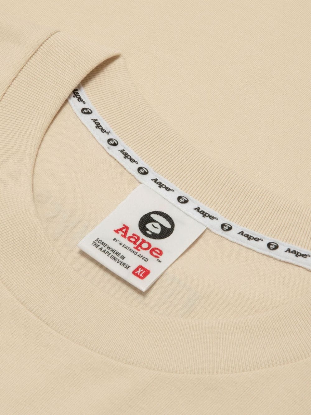 Shop Aape By A Bathing Ape Moonface-print Cotton T-shirt In Nude
