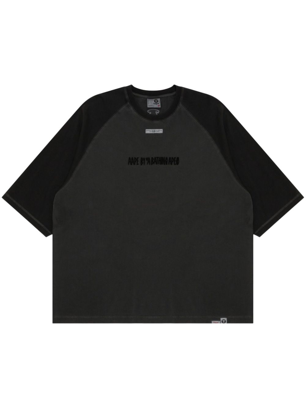 Aape By A Bathing Ape Logo-embroidered Cotton T-shirt In Schwarz
