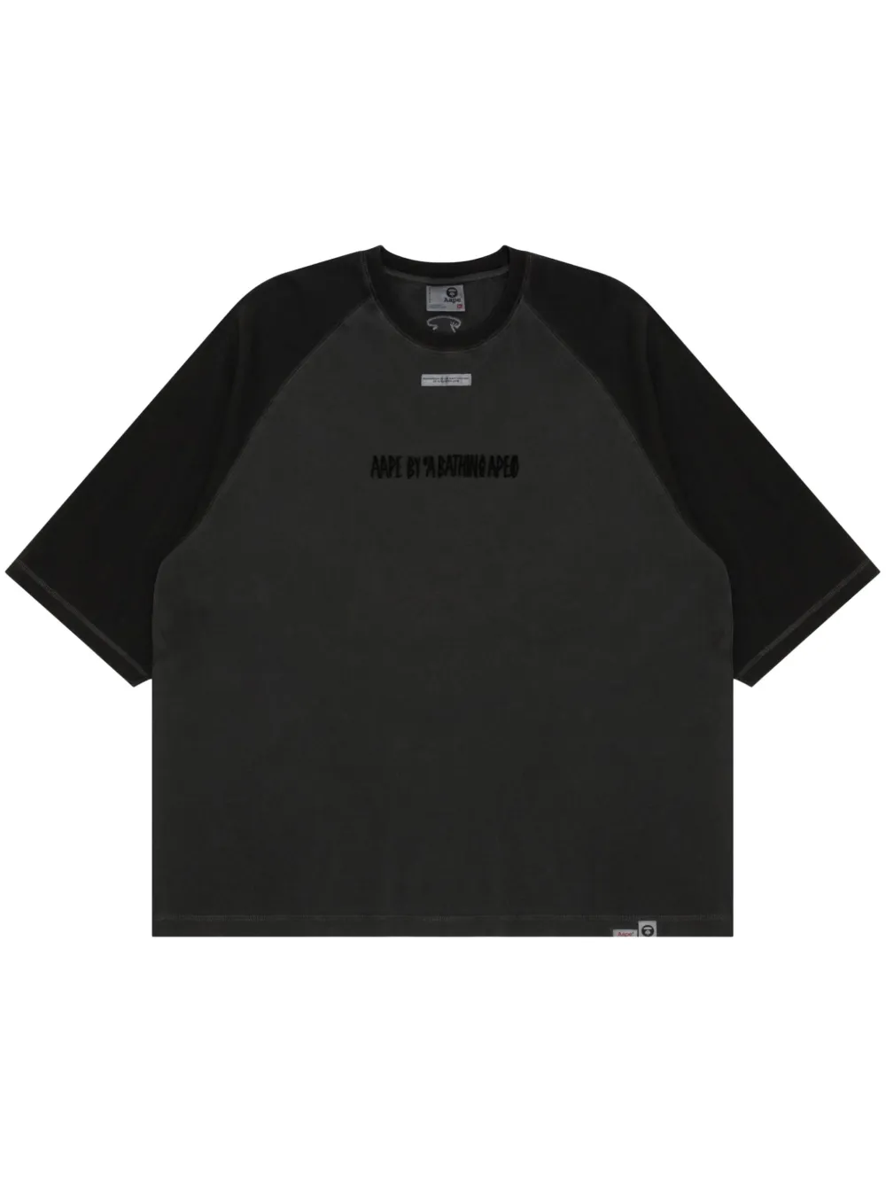 Aape By A Bathing Ape Logo-embroidered Cotton T-shirt In Schwarz