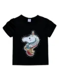 Mimi Tutu unicorn-appliqué T-shirt - Black