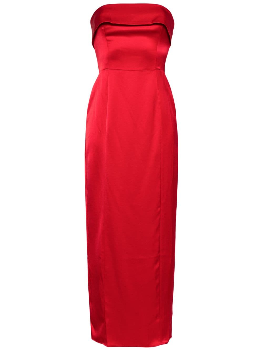 Reformation Johan Satin Dress In Red