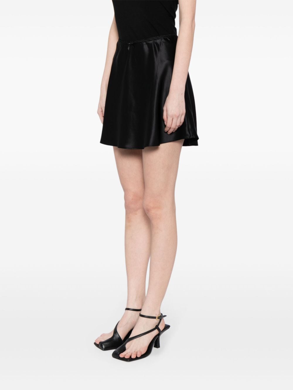 Shop Reformation Edda Silk Miniskirt In Black