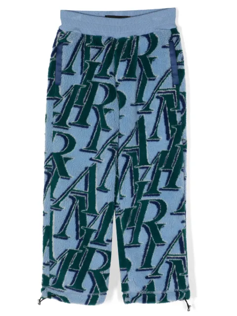 AMIRI KIDS logo-print fleece-texture track pants