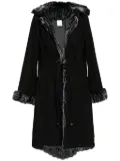 CHANEL Pre-Owned 2002 faux-fur trim velvet coat - Black