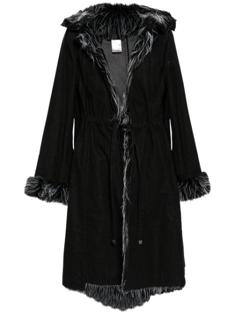 CHANEL 2002 faux-fur trim velvet coat Women