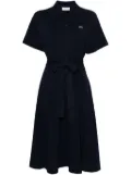 Lacoste crocodile-patch belted shirtdress - Blue