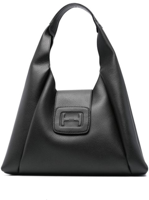 Hogan logo-patch leather shoulder bag
