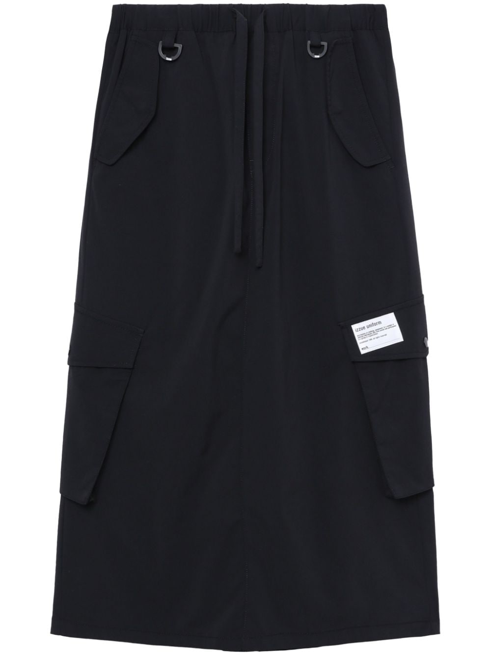 Izzue Cargo Midi Skirt In Black