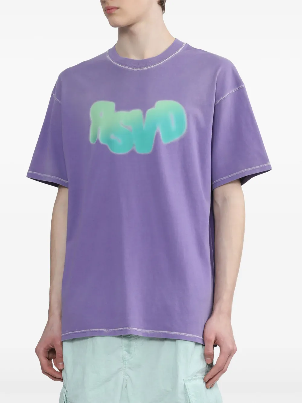 Shop Izzue Graffiti-print Cotton T-shirt In Purple