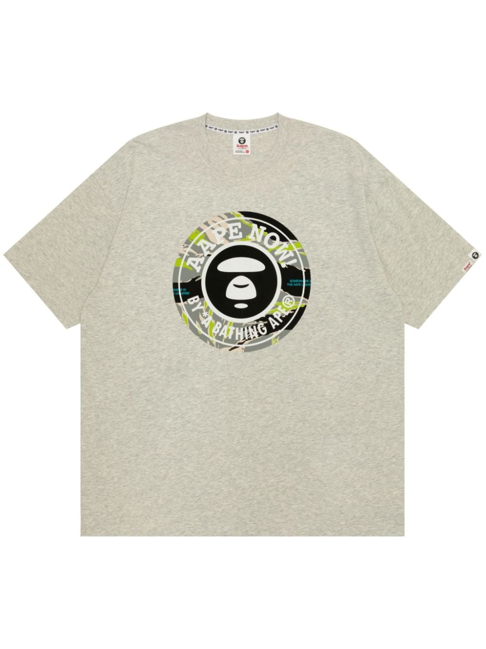 Aape By A Bathing Ape Moonface-print Cotton T-shirt In Grau
