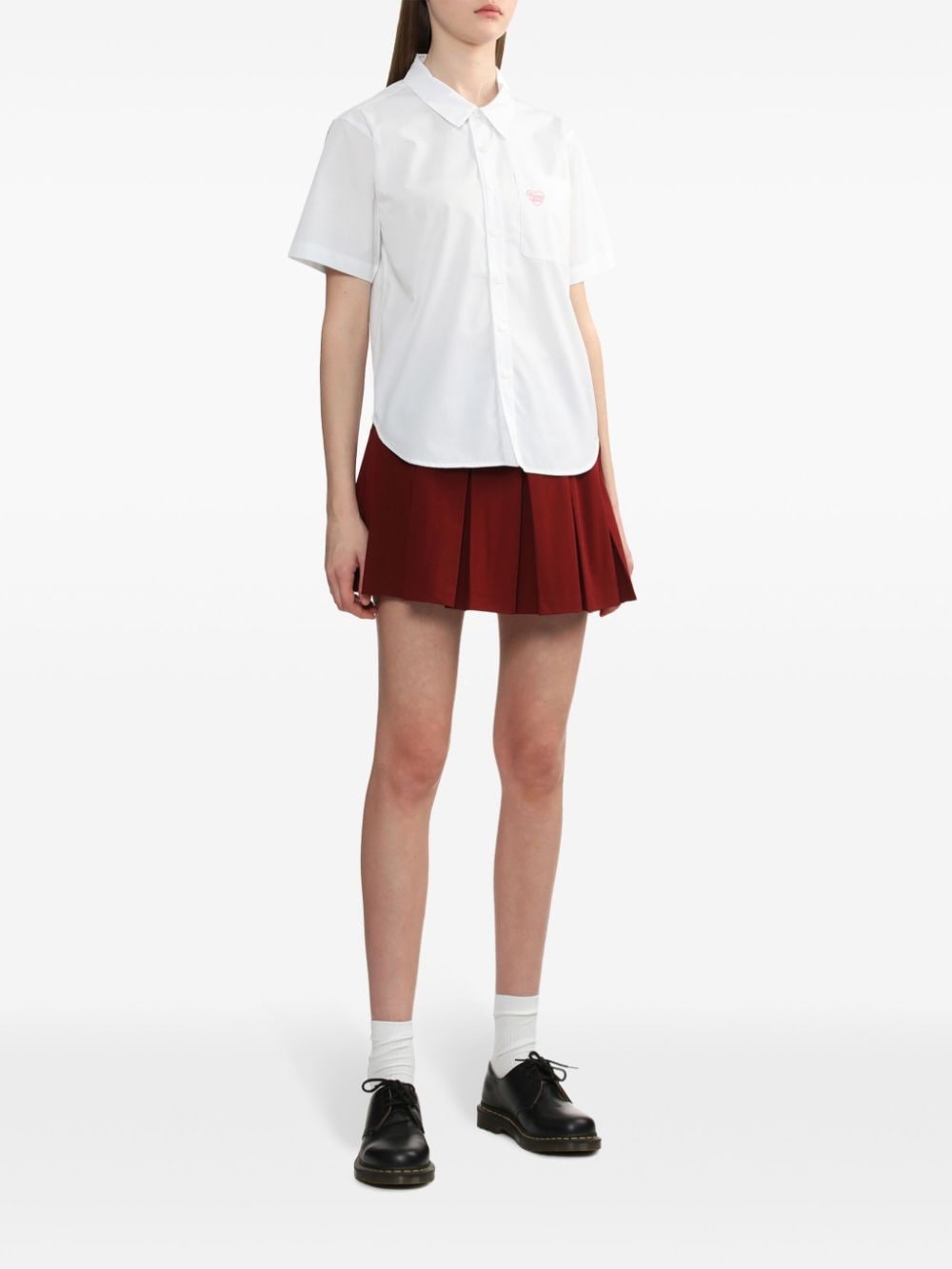 Shop Chocoolate Logo-embroidered Short-sleeve Shirt In White