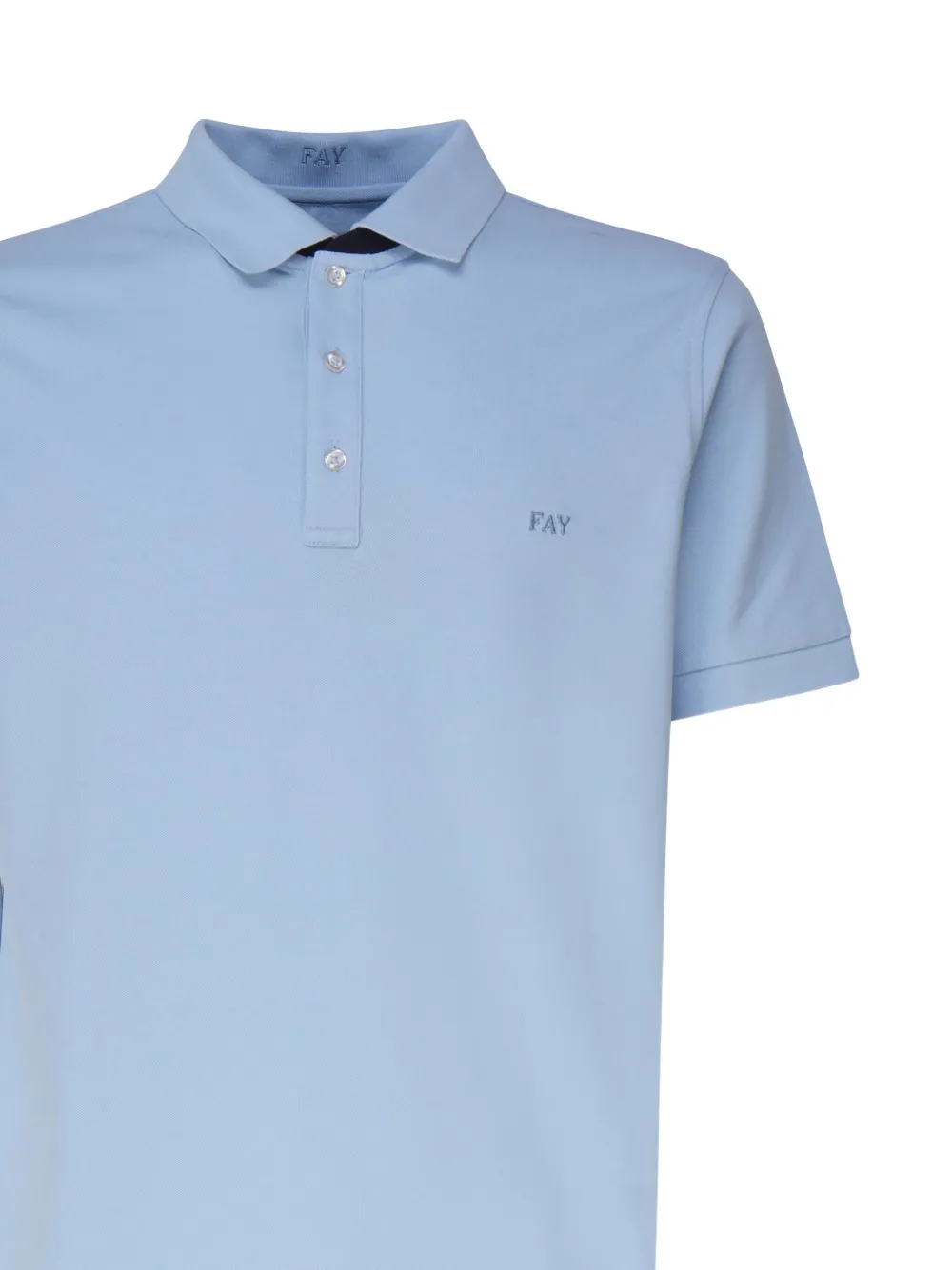 Fay logo-embroidered polo shirt Blauw
