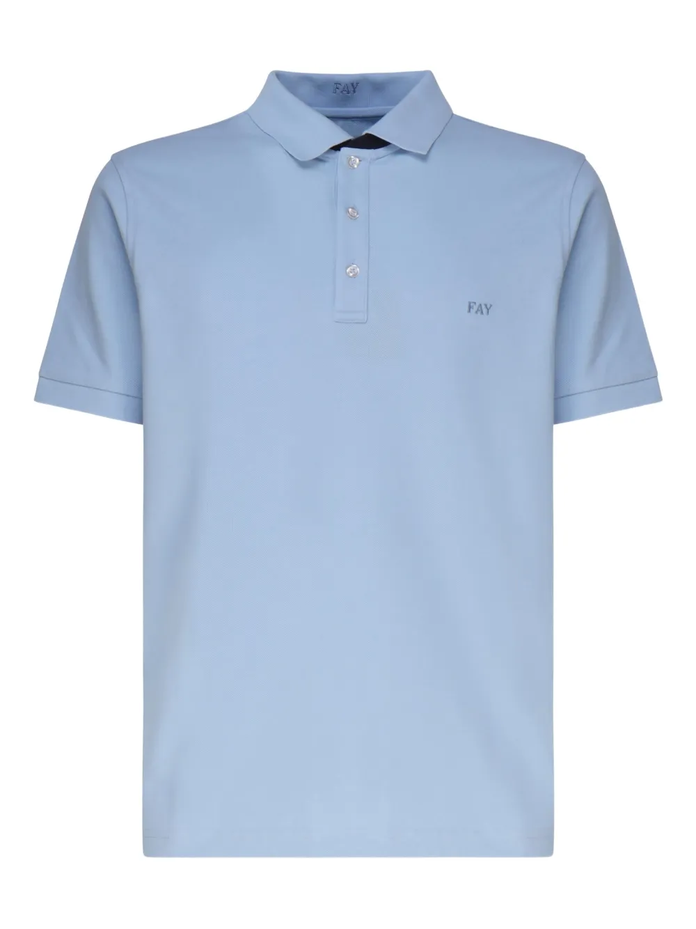 Fay logo-embroidered polo shirt Blauw