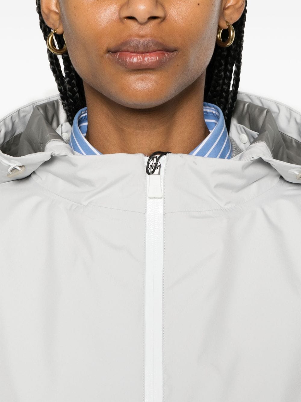 Shop Herno Laminar Hooded Jacket In Grey