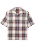 FIVE CM checked short-sleeve shirt - Blue