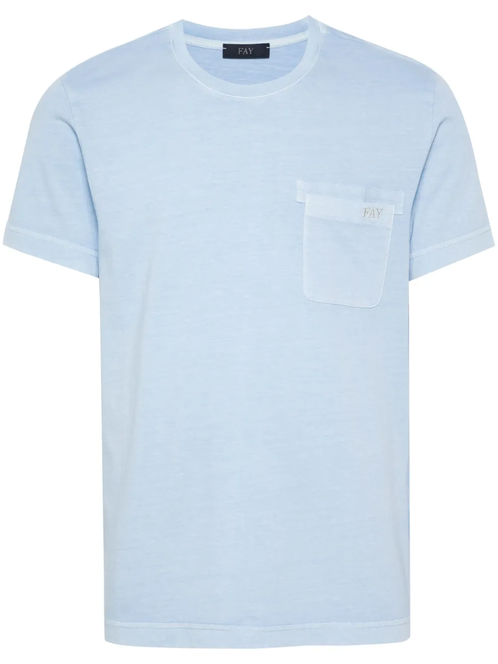 Fay T-shirt met geborduurd logo Blauw