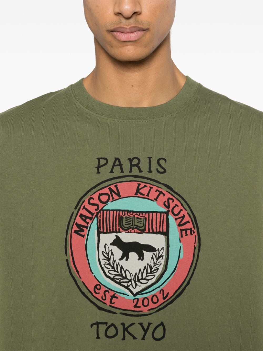 Shop Maison Kitsuné City Coins T-shirt In Green