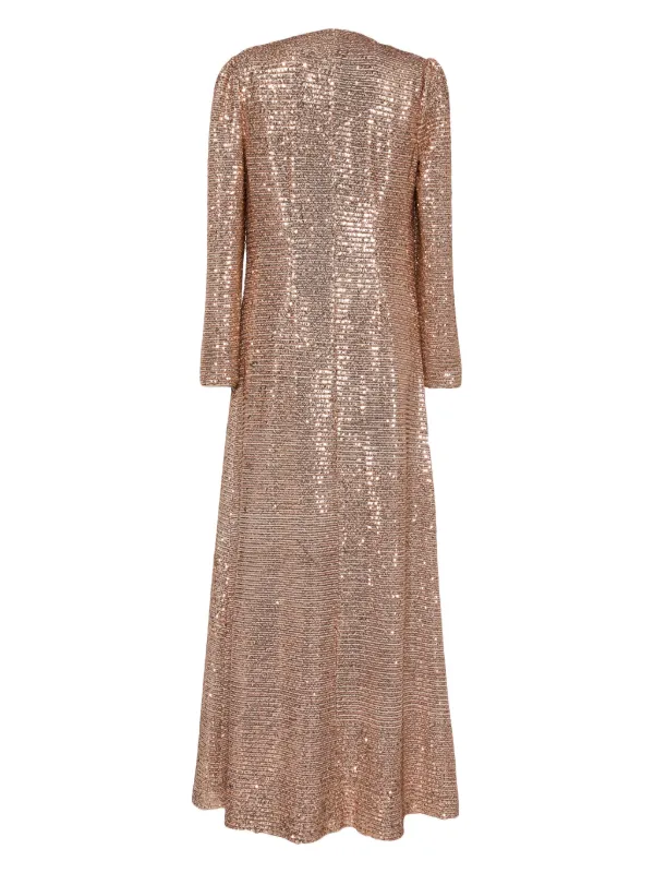 badgley mischka blush sequin dress Bridesmaid Dresses Badgley Mischka Rose Gold Sequin Dress Blush Sequin Gown  By Badgley Mischka For Rent