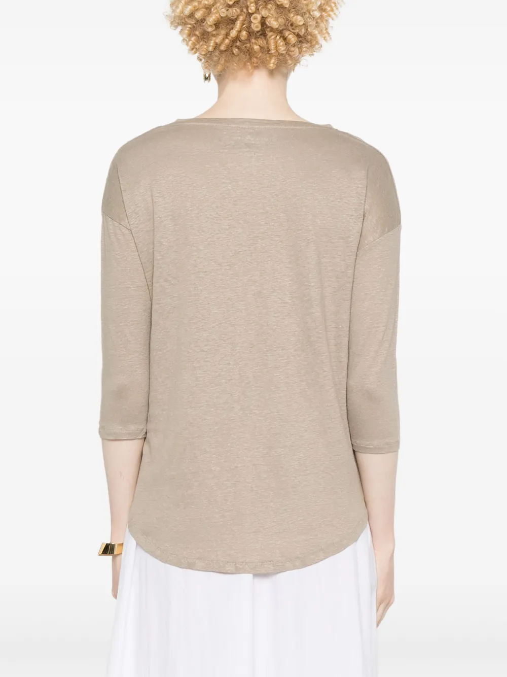 Majestic Linen-blend T-shirt In Neutrals