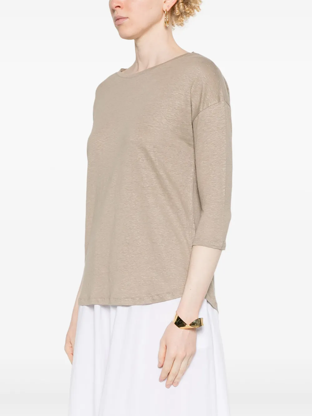 Majestic Linen-blend T-shirt In Neutrals