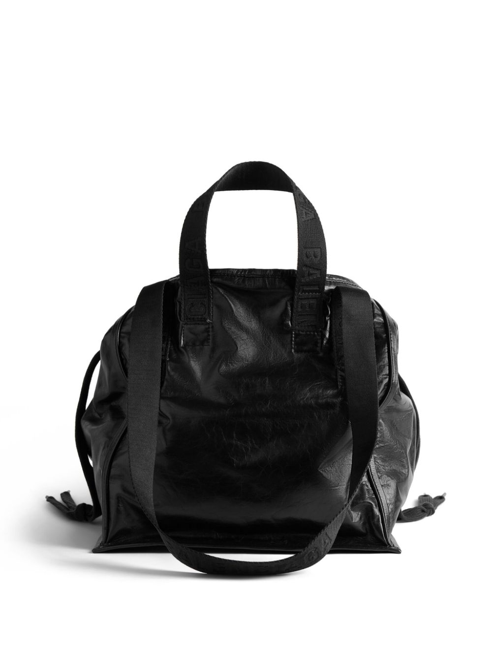 Shop Balenciaga Medium Cargo Leather Tote Bag In 1000 Black