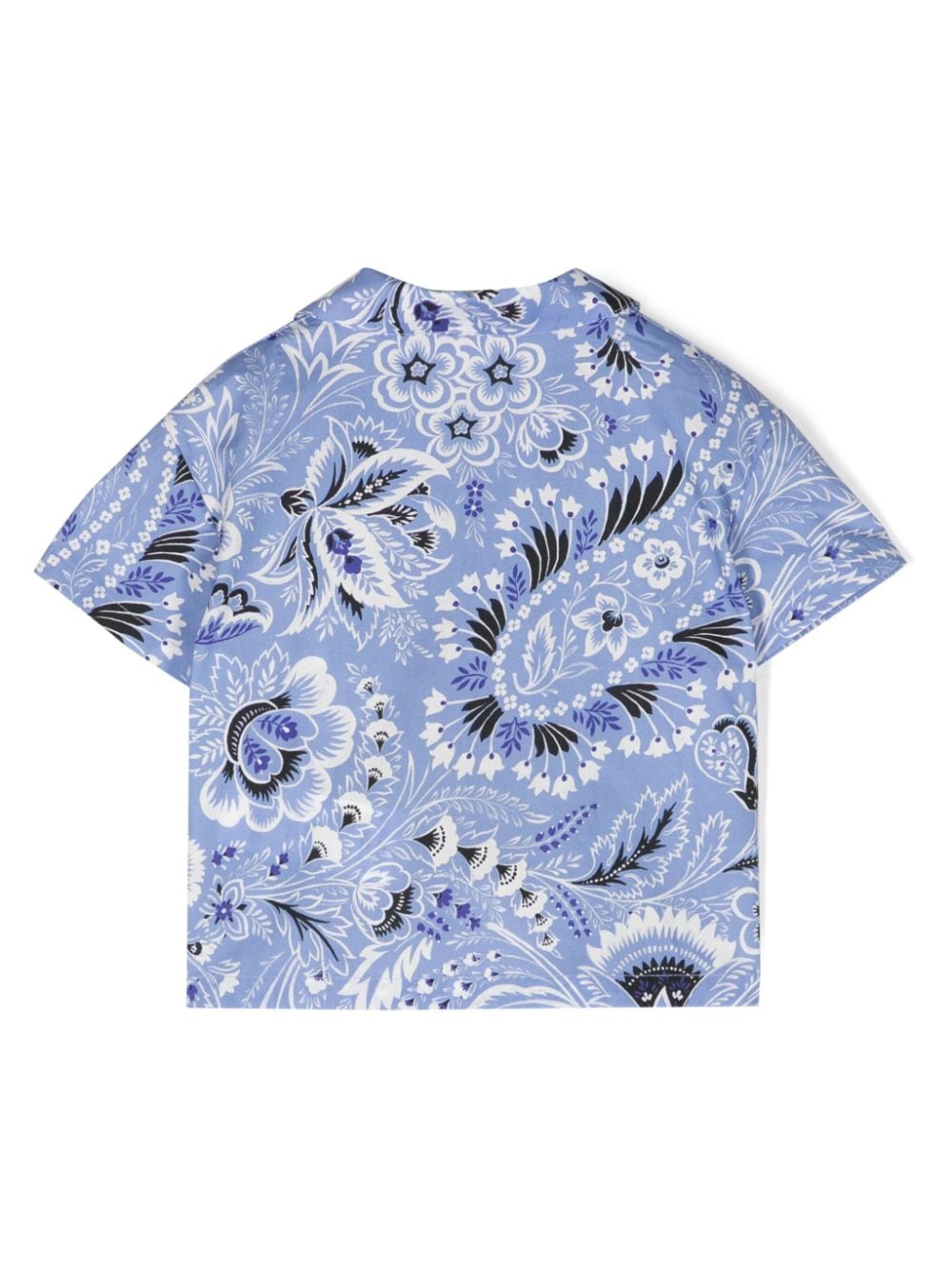 ETRO KIDS floral-print cotton shirt - Blauw