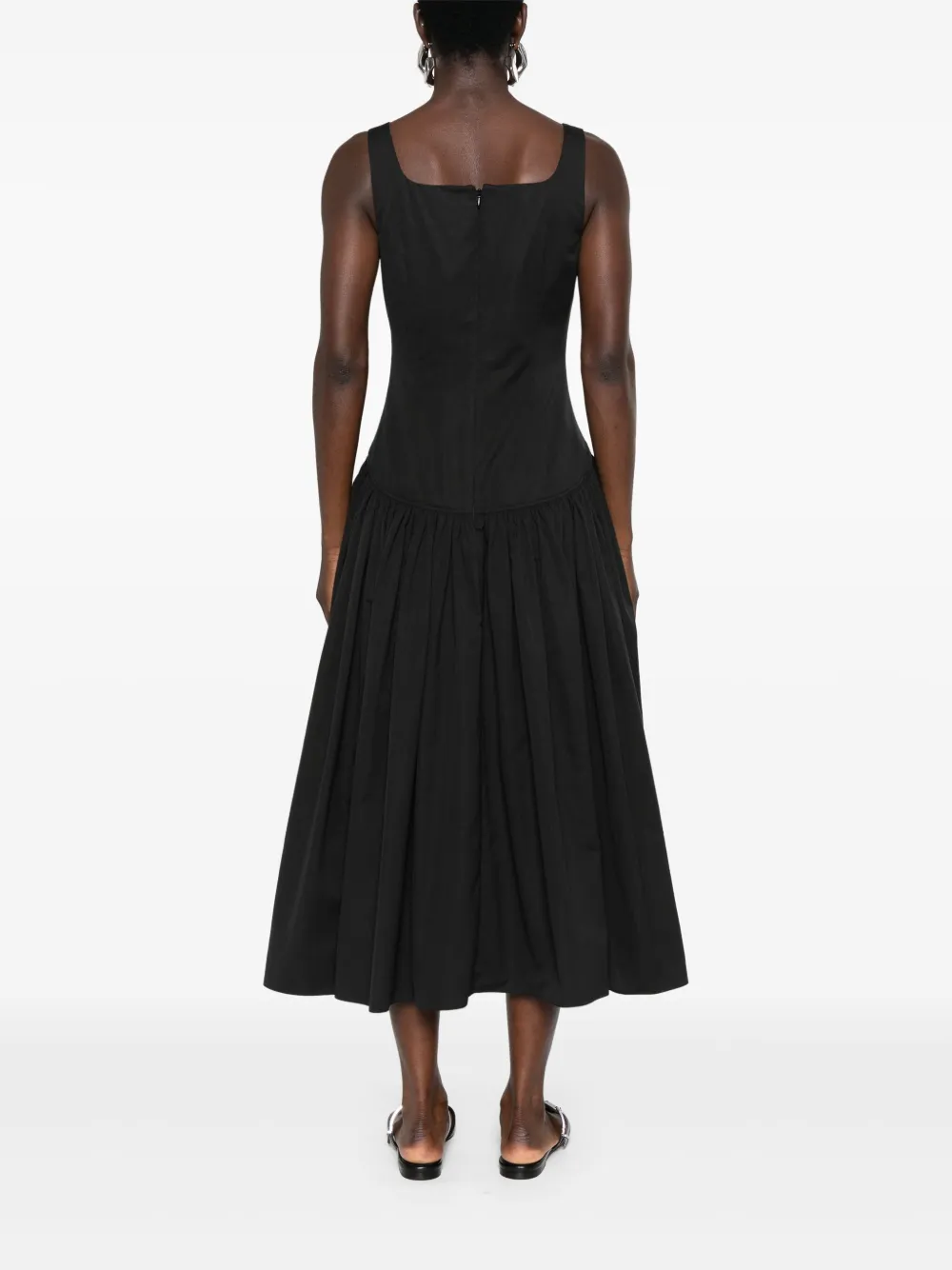 Alexander McQueen Midi-jurk met sweetheart hals Zwart