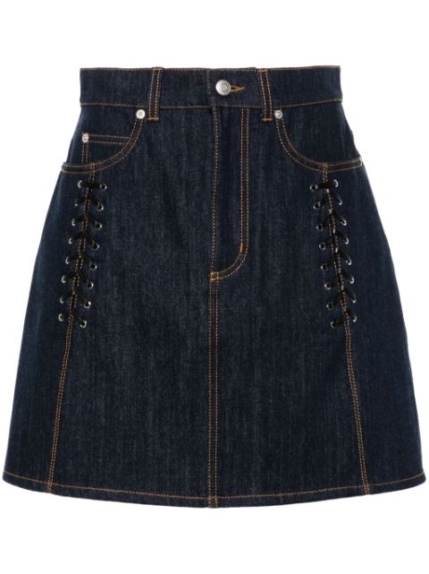 Alexander McQueen lace-up detail denim mini skirt Women